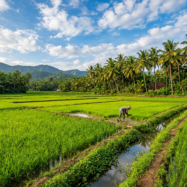 Lush paddy fields of Kumbalangad
